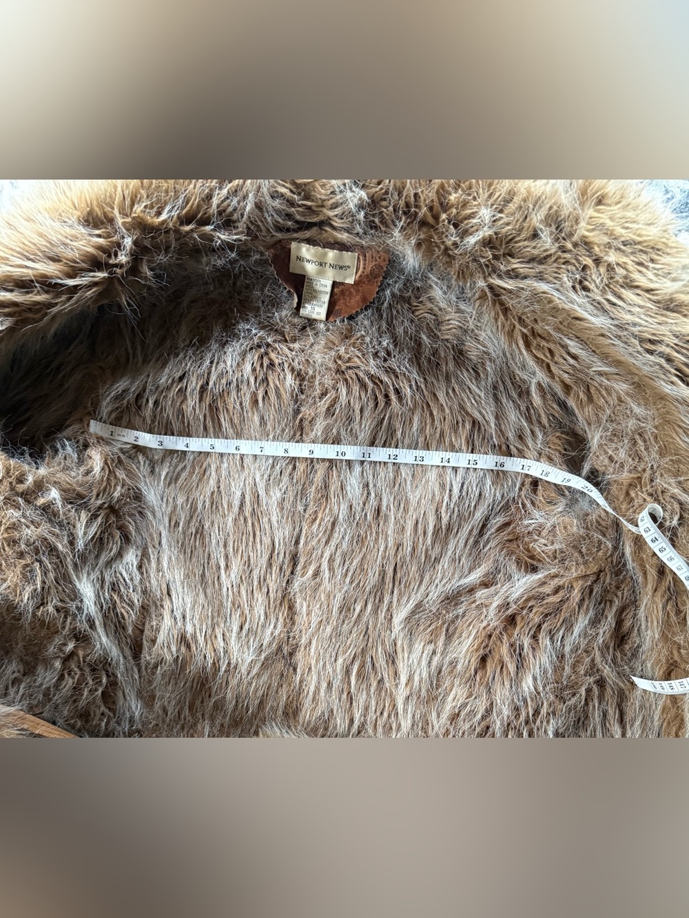 Newport News Brown Paisley Teddy Coat with Faux Fur Trim - Picture 14 of 14